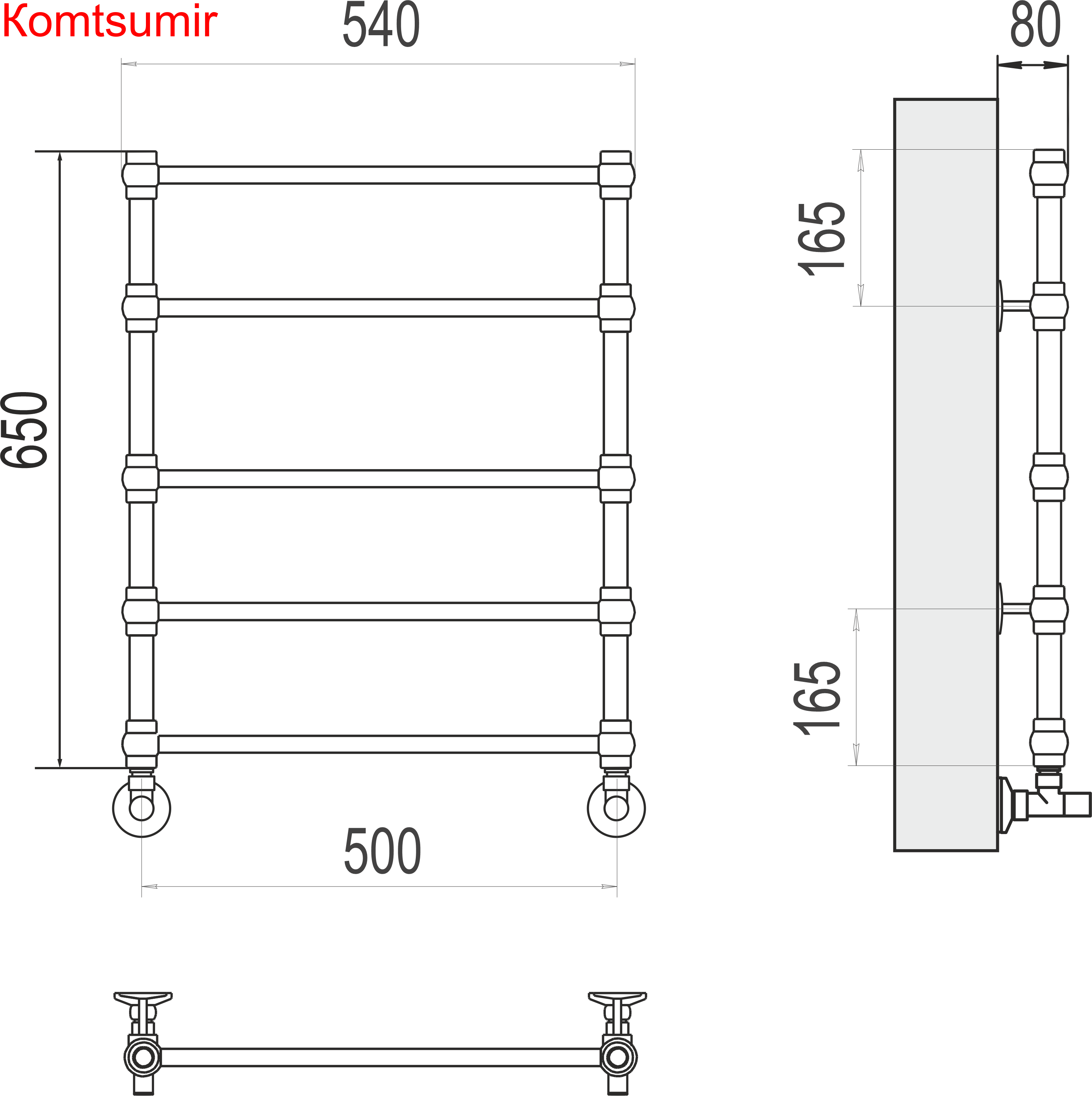 Прованс П5 500*650 Полотенцесушитель  TERMINUS