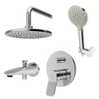 AM.PM FB85A10020 X-Joy, набор: см-ль д/в/душа, верхний душ 220 мм, держатель д/верхн.душа, душ.набор (ручн
