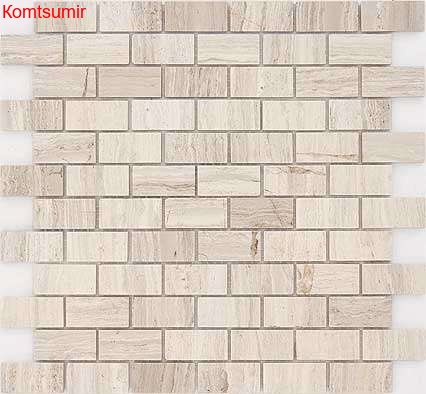 Мозаика Caramelle Mosaic Travertino Silver POL 23x48 Мозаика Caramelle Mosaic Travertino Silver POL 23x48