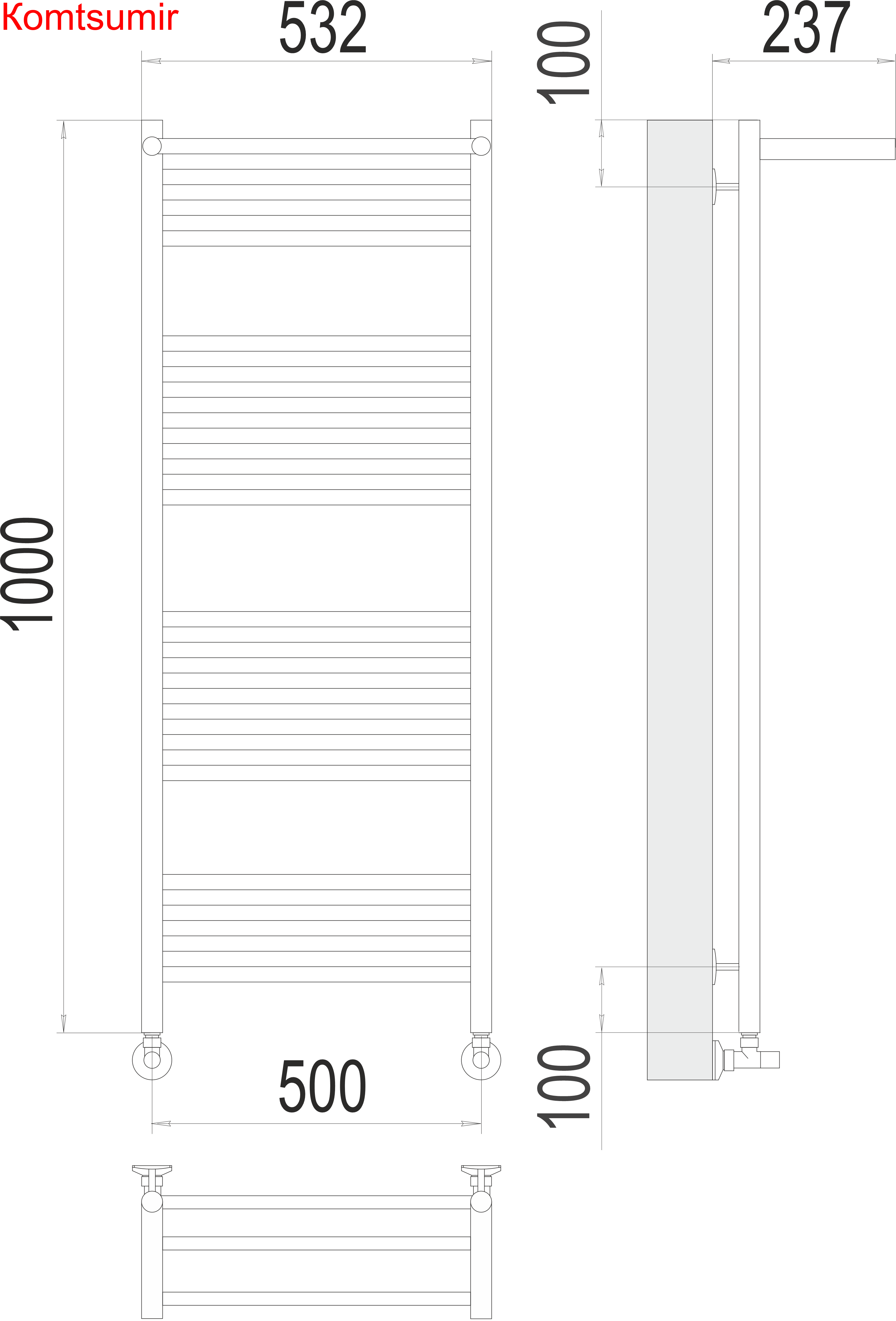Аврора с/п П20 500х1000 Полотенцесушитель  TERMINUS