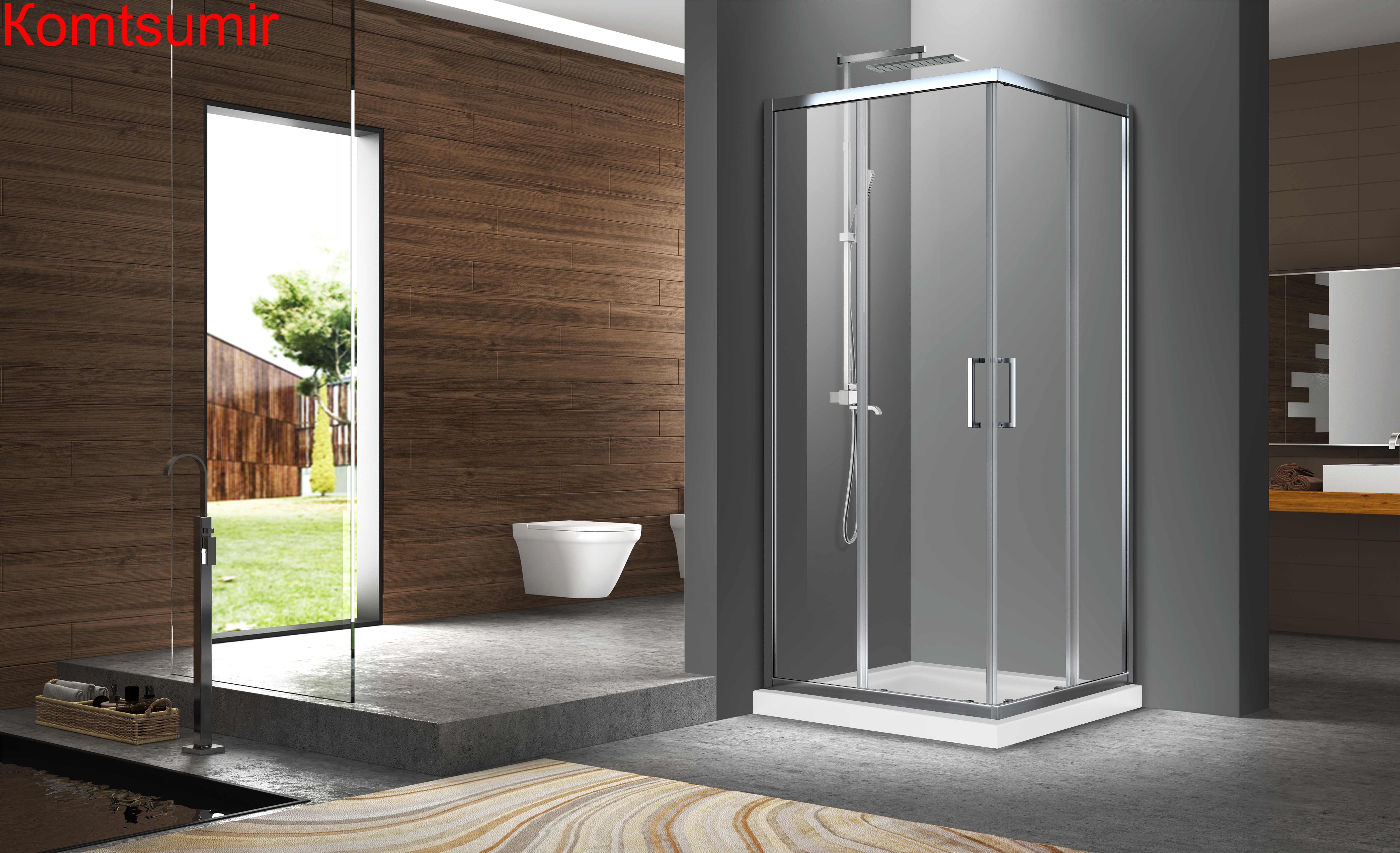 Душевое ограждение Azario SEATTLE 80*80*195 хром, прозрачное стекло, 6мм.