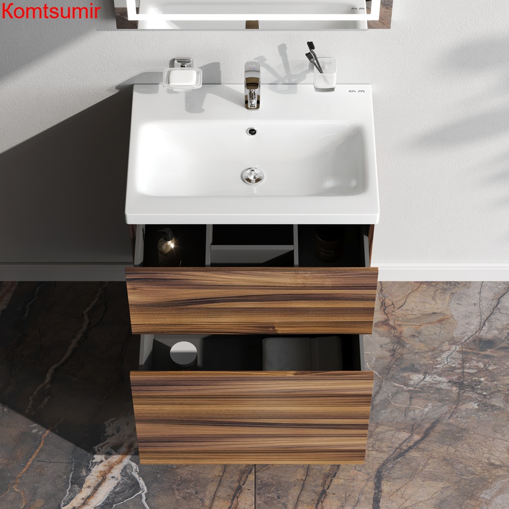 M90FSX0602HF Gem, База под раковину, напольная, 60 см, 2 ящика, цвет: орех