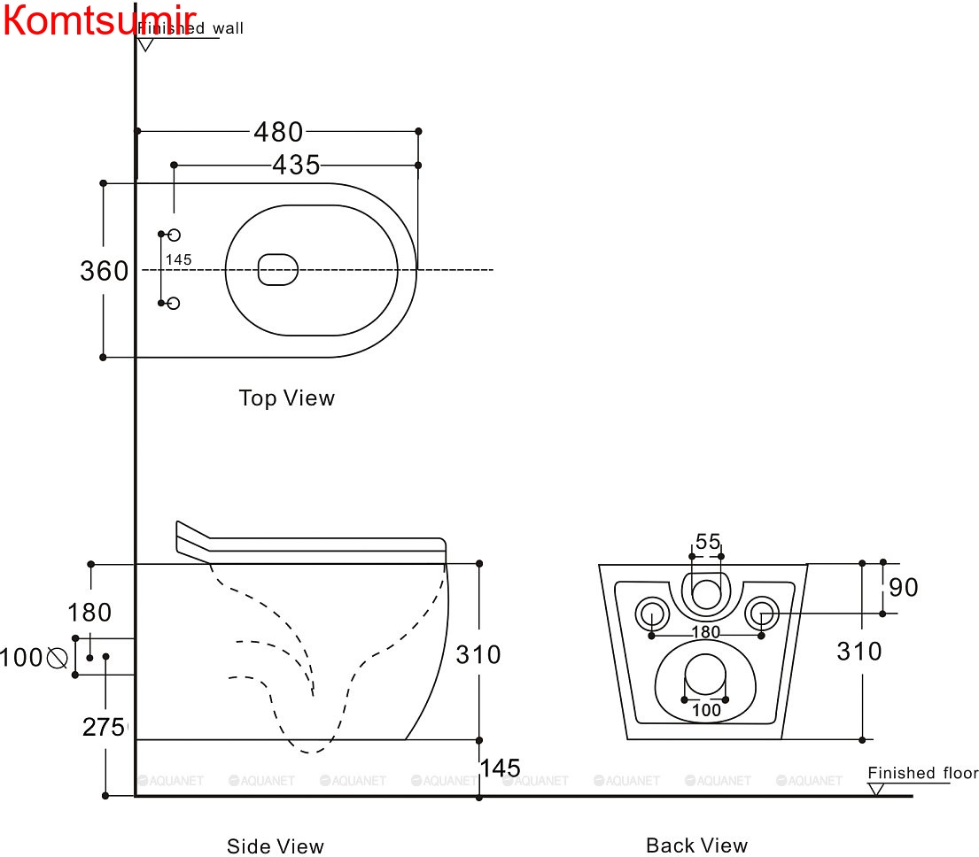 Унитаз подвесной Aquanet Rimless Cetus W Short LX-1900 Унитаз подвесной Aquanet Rimless Cetus W Short LX-1900