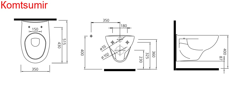 OPTIMUM Унитаз подвесной безободковый с сиденьем микролифт