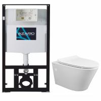 Сет: Инсталляция AZARIO + Унитаз подвесной Creo Ceramique с системой смыва Tornado, в комплекте с быстросъемным сиденьем микролифт (AZ-8010-1000+CR1100NR)