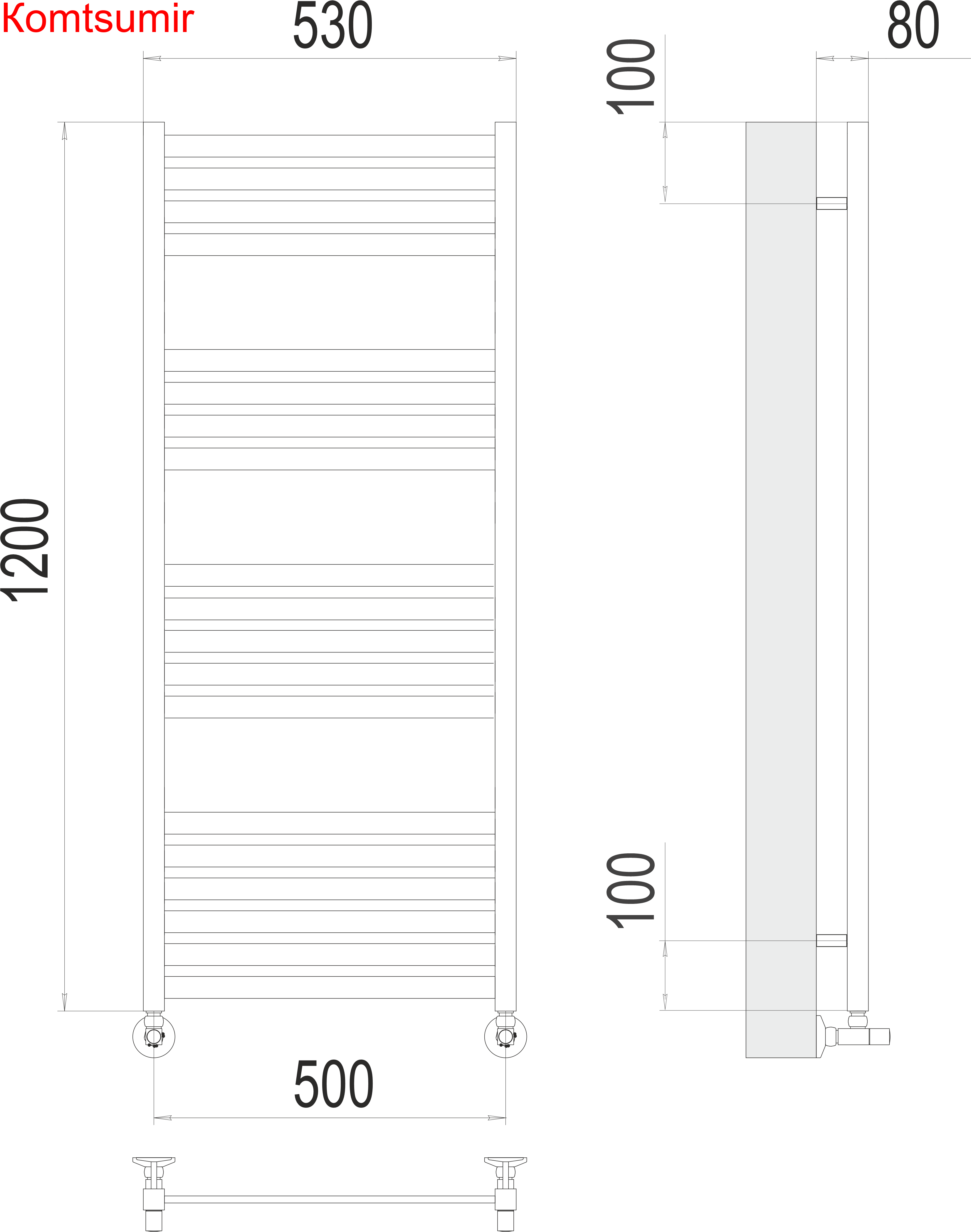 Тоскана П19 500х1200 Полотенцесушитель  TERMINUS