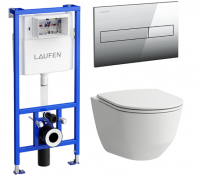 PRO ПЭК подвесной унитаз Rimless + инсталляция + кнопка + сиденье