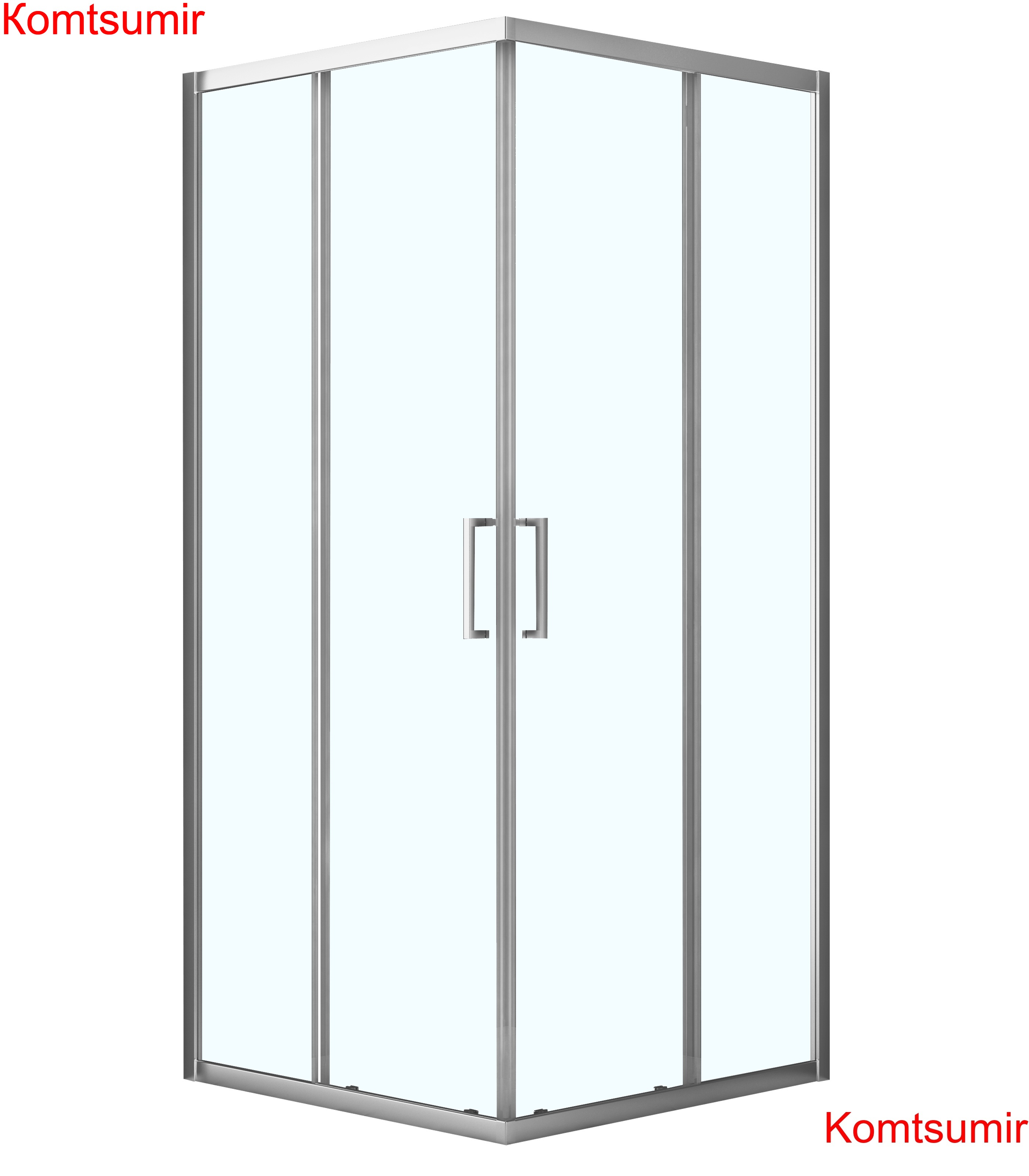 Душевое ограждение Azario SEATTLE 100*100*195 хром, 6мм прозрачное стекло