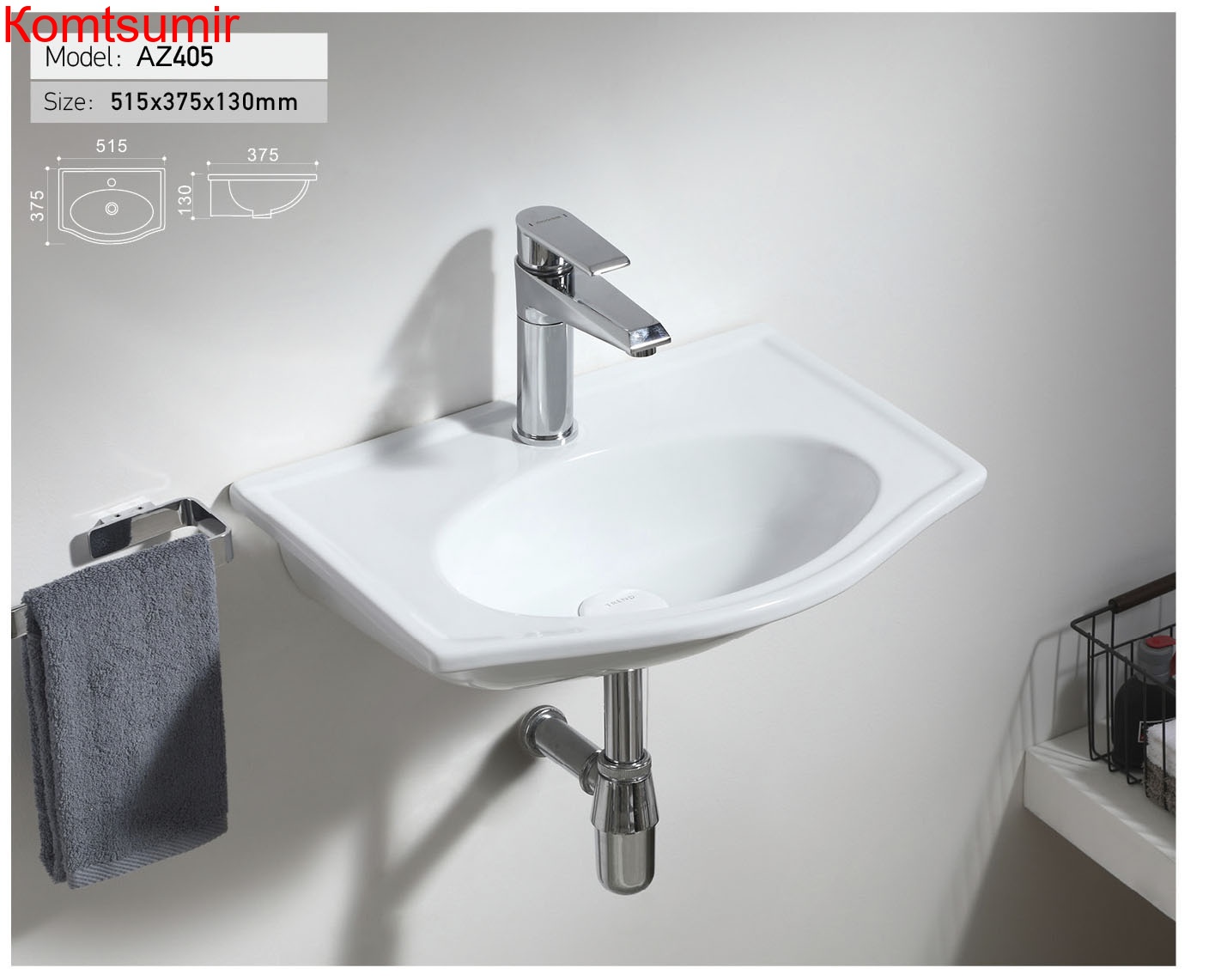 Раковина Trend 51,5*37,5*13 см. белая (AZ-405)