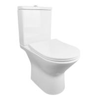 Унитаз-компакт Azario Fretta new 370х615х790 напольный, безободковый в комплекте с бачком и сиденьем микролифт (AZ-1223B)