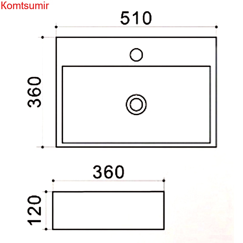 Раковина Azario 51х36х12 накладная белая (AZ-414 )