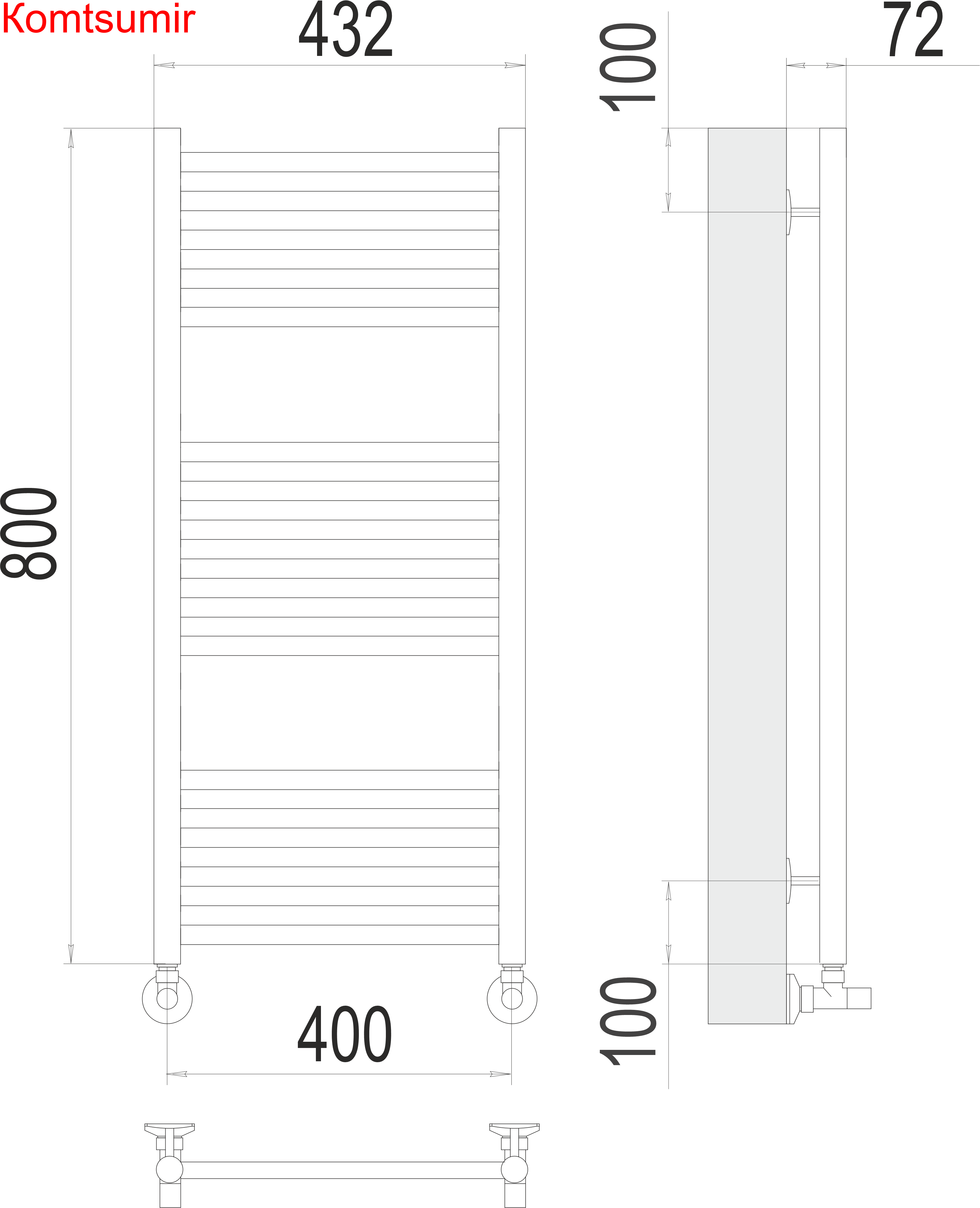 Аврора П16 400х800 Полотенцесушитель  TERMINUS
