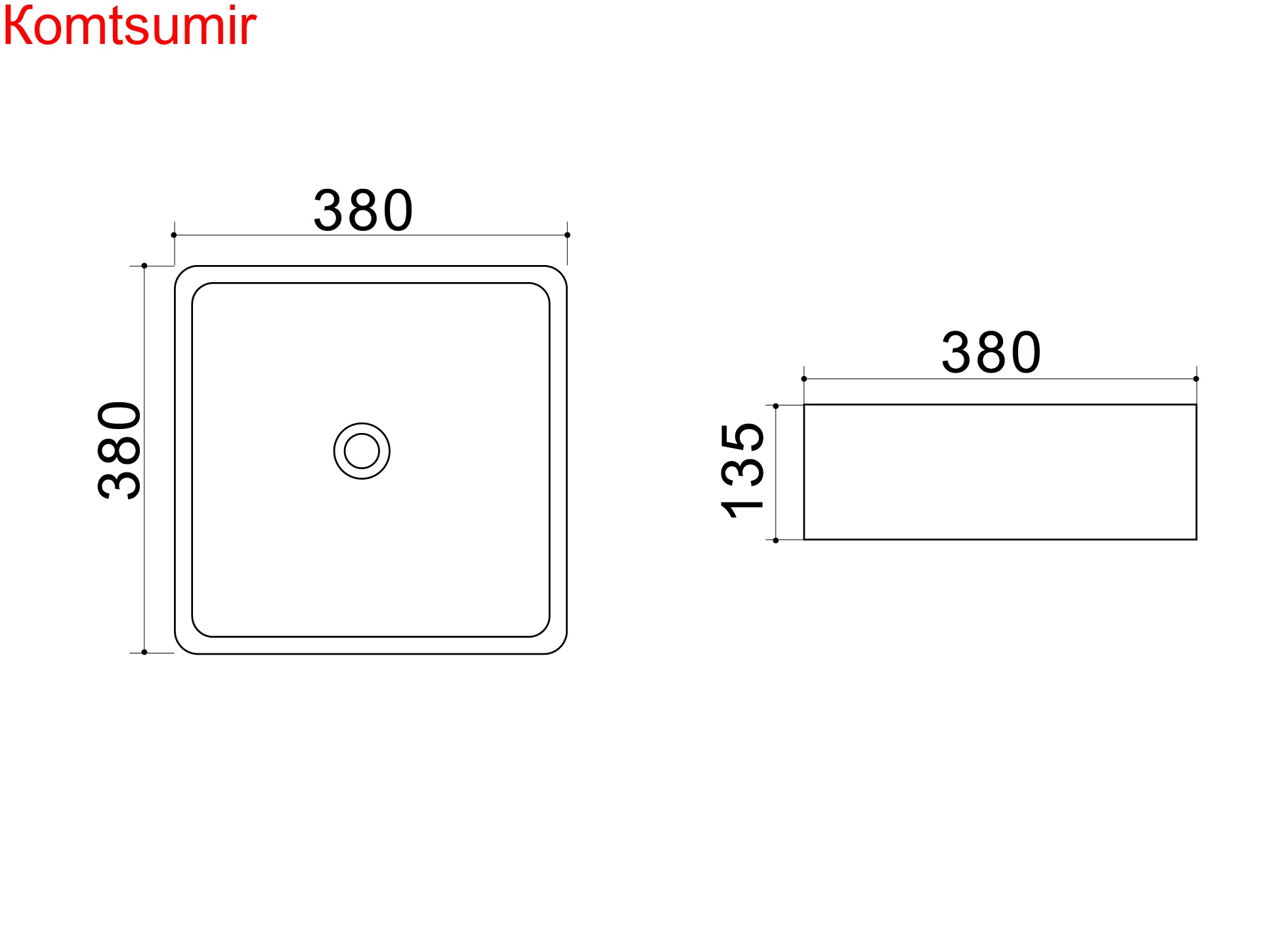 Раковина Azario 38*38*13,5 накладная, белая (AZ4566)