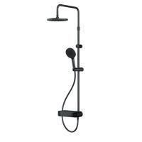 AM.PM F0785A622 X-Joy, душ.система: см-ль-полка д/душа, душ.штанга, верхн. душ 220мм, ручн душ, черн.