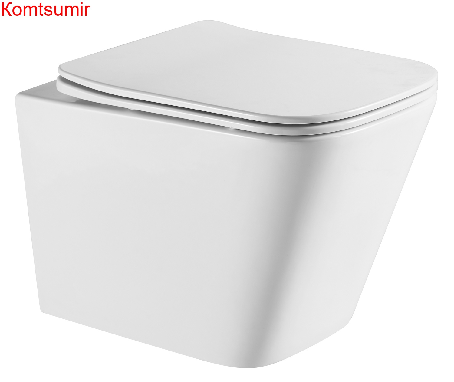 Унитаз подвесной Azario Teramo 490х345х355 безободковый, квадратный с системой антивсплеск (Торнадо) в комплекте с сидением микролифт (AZ-0052-UQ)