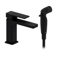 Damixa 530300300 Gala смеситель для умывальника с гигиеническим душем, черный матовый