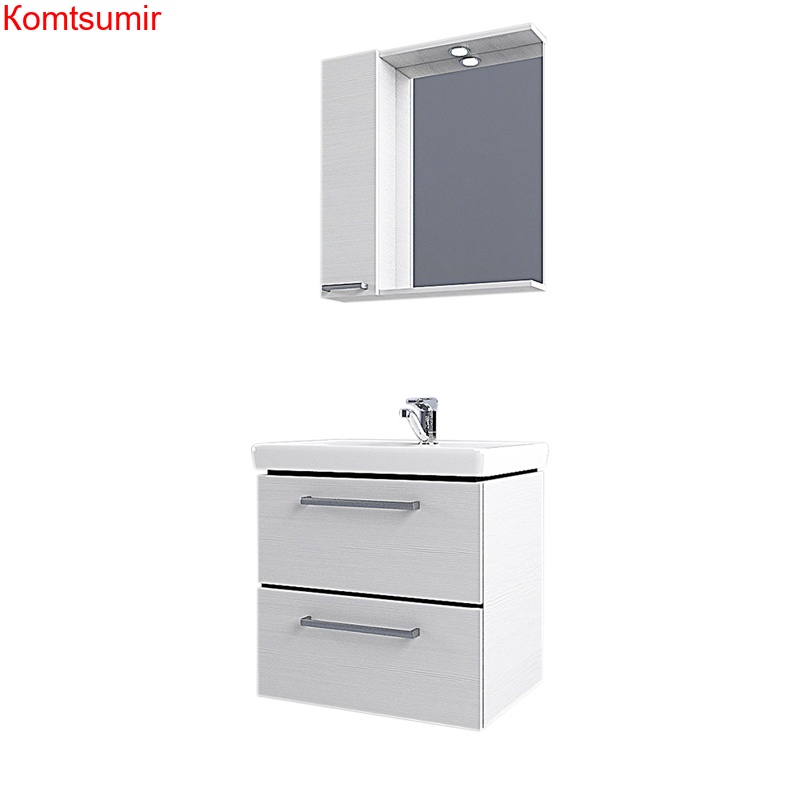 Тумба под раковину AQUATON РОНДА 55 подвесная, дуб светлый (1A207601RSC20)