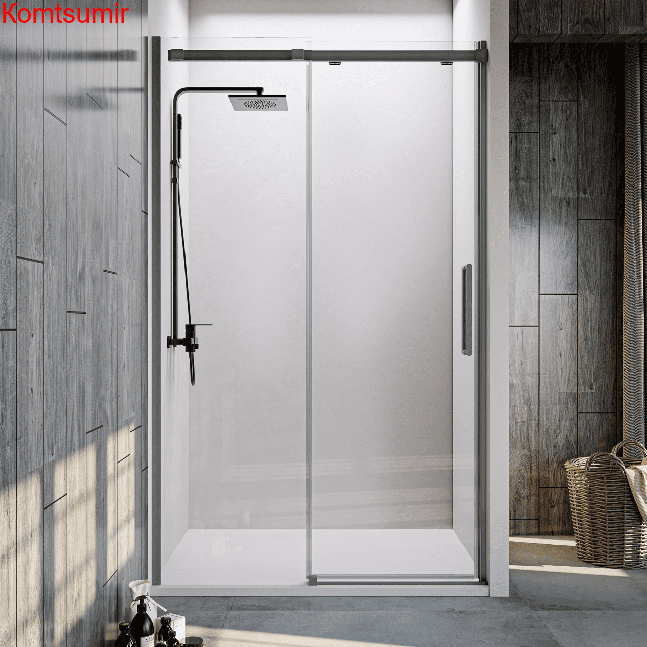 Душевая дверь Veconi Vianno VN-70GR, 1200x1950, Брашированный графит, стекло прозрачное Душевая дверь Veconi Vianno VN-70GR, 1200x1950, Брашированный графит, стекло прозрачное