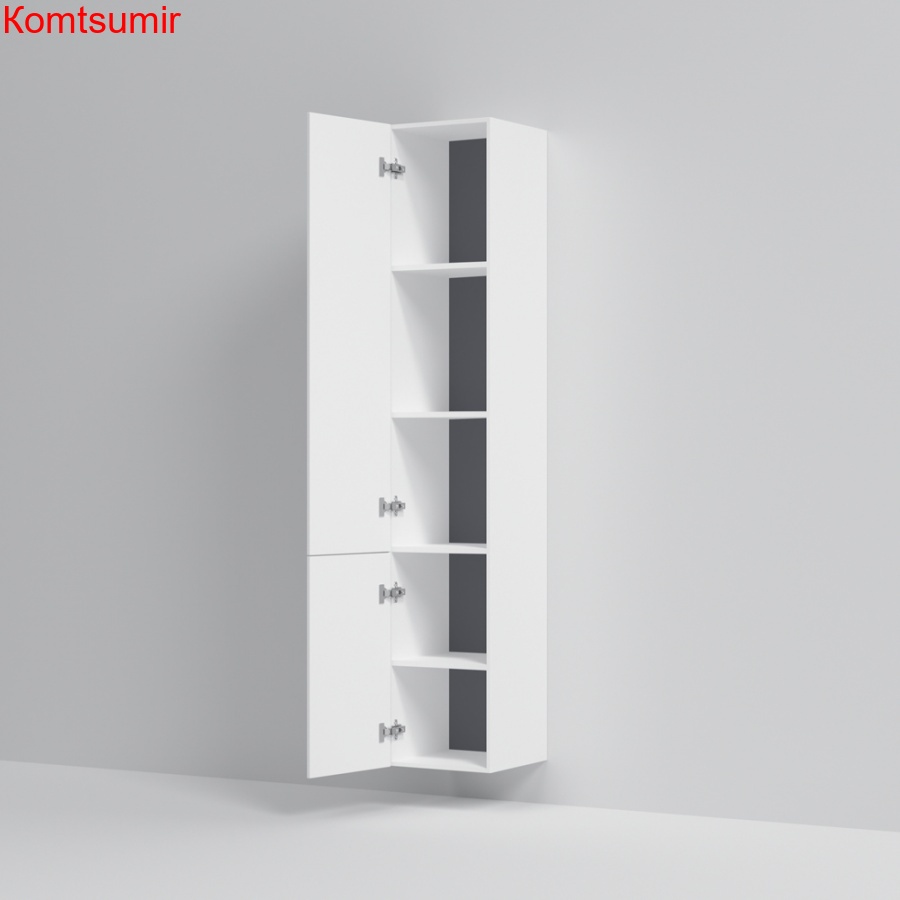 M90CHL0306WG GEM, шкаф-колонна, подвесной, левый, 30 см, двери, push-to-open, цвет: белый, глянец