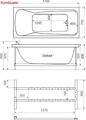 Акриловая ванна Triton ЭММА 170x70 Акриловая ванна Triton ЭММА 170x70
