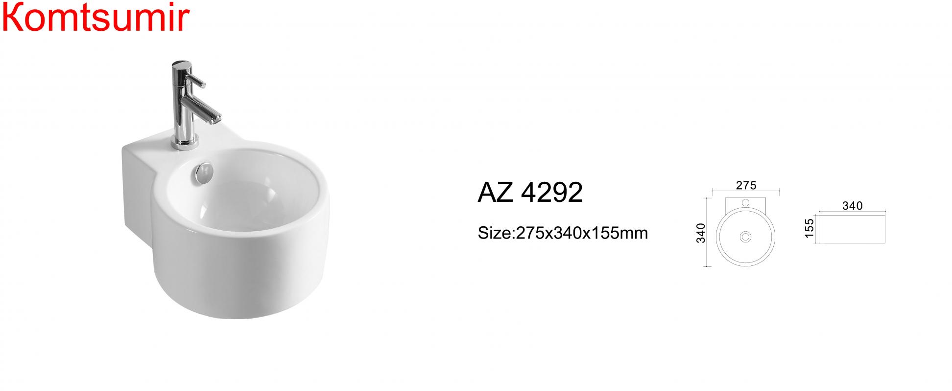 Раковина Trend 34*27,5*15,5 подвесная, цвет белый матовый (AZ-4292)