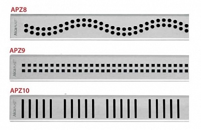 Душевой лоток AlcaPlast APZ9-Simple 650 с решеткой и опорами серый, хром, выпуск боковой