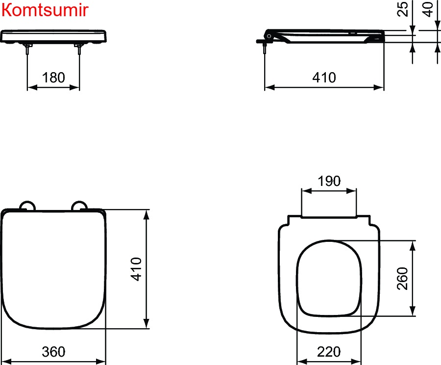 Сидение с крышкой для унитаза Ideal Standard i.life S с функцией плавного закрытия, дюропласт, с функцией fast fix, легкосъемное (T473701)