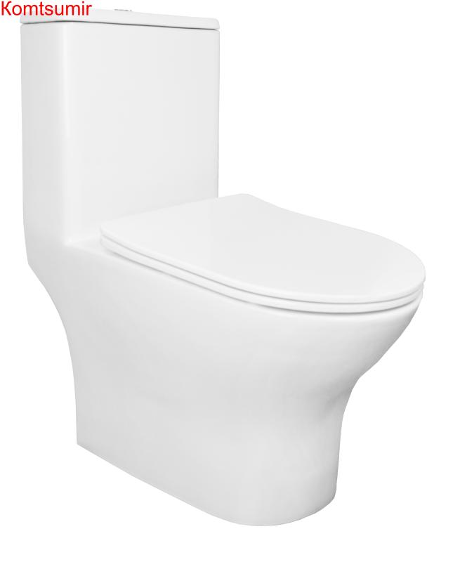 Унитаз - моноблок AZARIO Terni 670x350x760 горизонтальный слив, быстросъемное сиденье микролифт (AZ-8618)