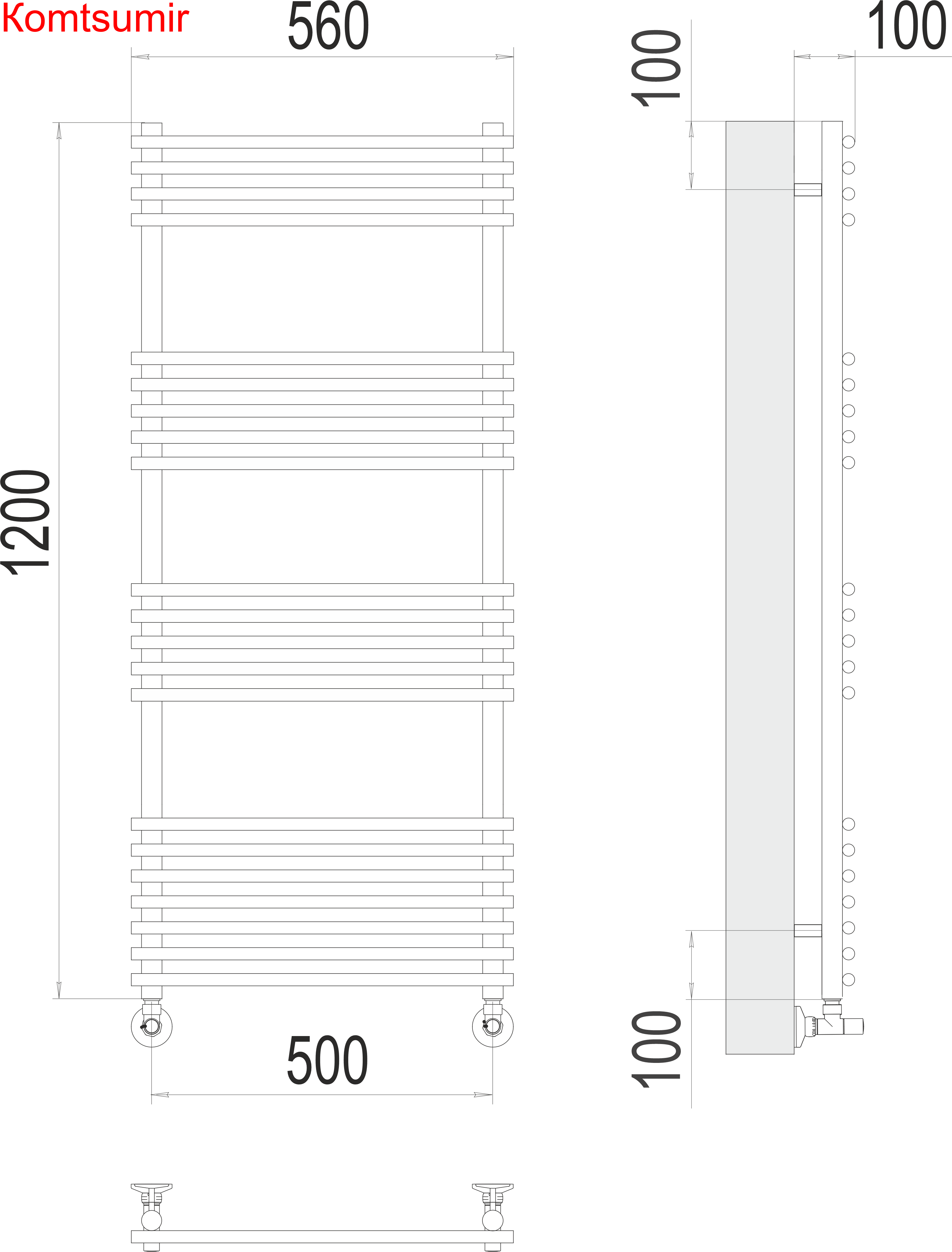 Ватра П21 500х1200 Полотенцесушитель  TERMINUS