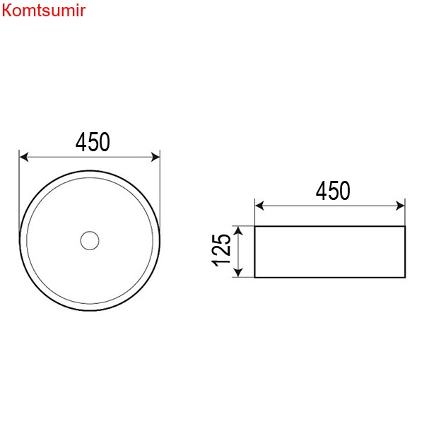 Раковина Azario 45х45х12.5 накладная, круглая, белая (AZ-4115)