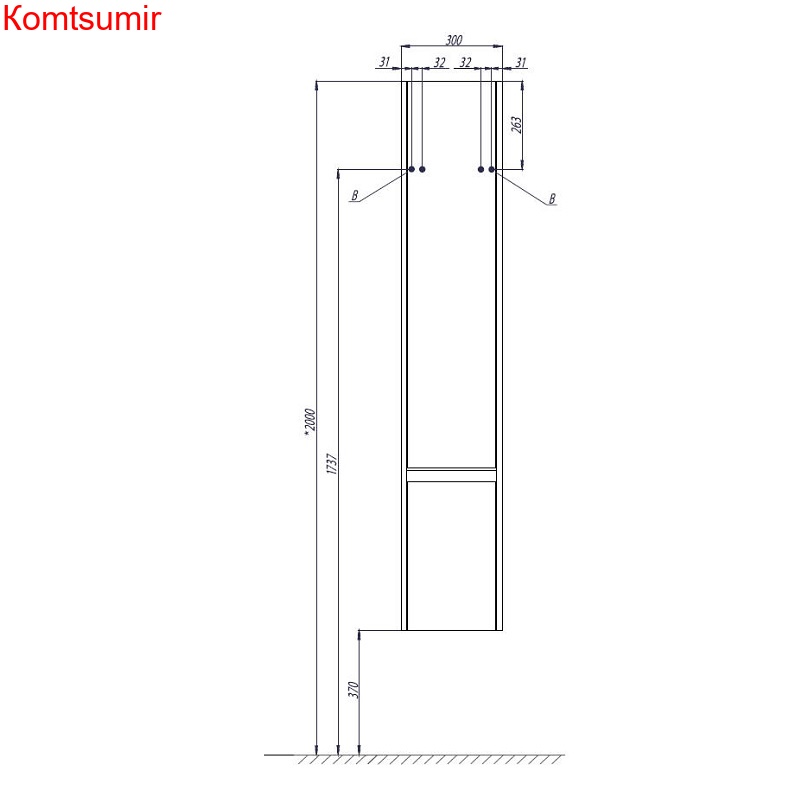 Пенал подвесной AQUATON Капри левый, бетон пайн (1A230503KPDAL)