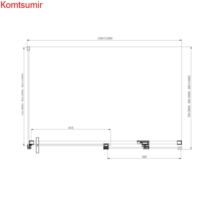 Душевое ограждение Azario VANCOUVER 1000*1200*2000 L/R без поддонв, 8 мм