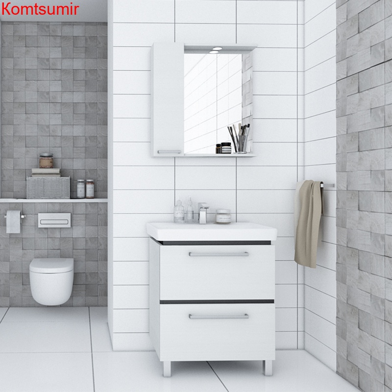 Зеркало-шкаф AQUATON РОНДА 60 с подсветкой, левый, дуб светлый (1A205102RSC2L)