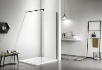Aquatek Душевая перегородка Walk in с держателем 200х90, черный матовый