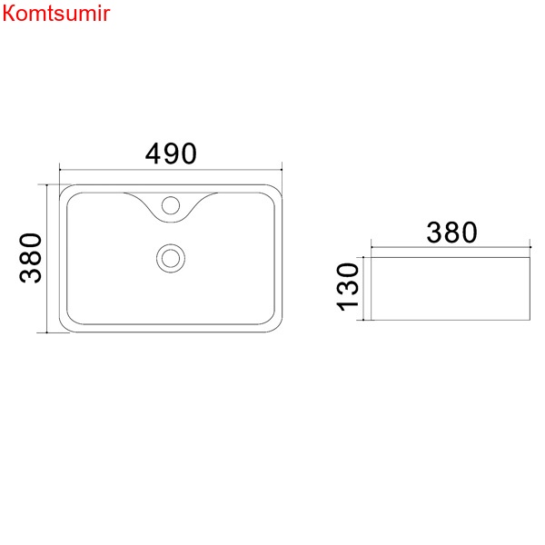 Раковина Azario 49х38х13, накладная, белая (AZ-4569A)