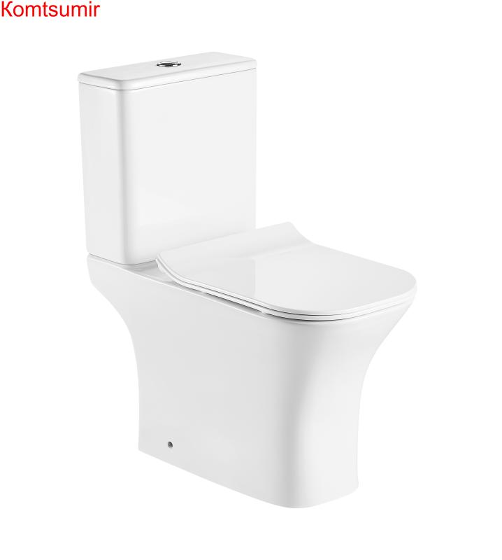 Унитаз напольный Azario FRETTA SQUARE 650х340х770 безободковый со смывным механизмом Geberit, бачком и сиденьем микролифт (AZ-1215A)