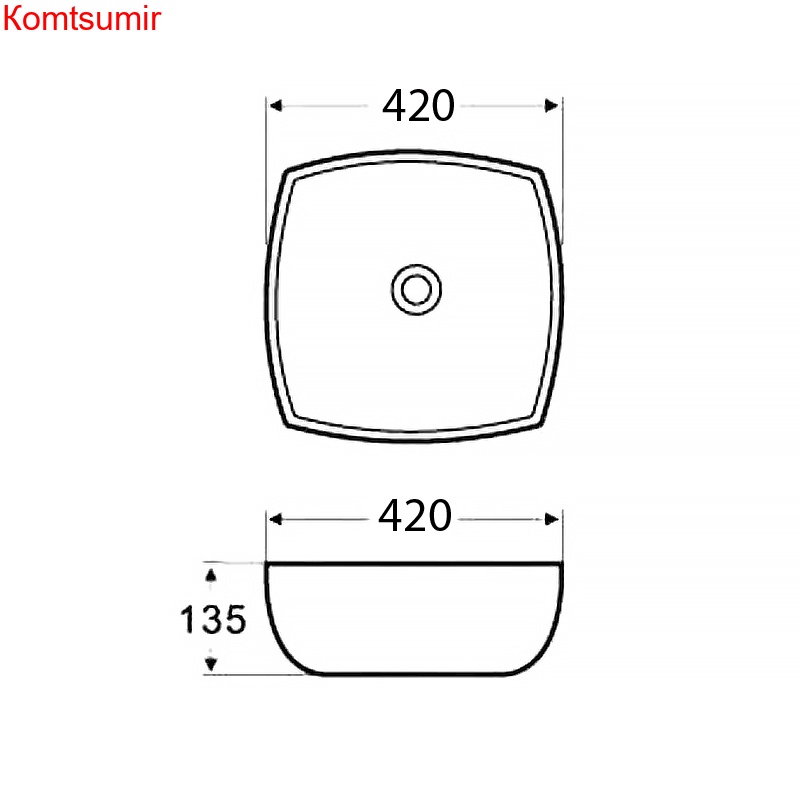 Раковина Azario накладная 420х420х135 белый (AZ-2076 SP)