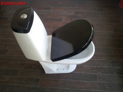 Sanita Luxe Best Унитаз-компакт с быстросъемным сидением микролифт и черной крышкой