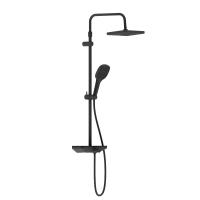 Damixa 940730300 Merkur душевая система с ванно-душевым смесителем-полкой и прогрессивным картриджем, черны