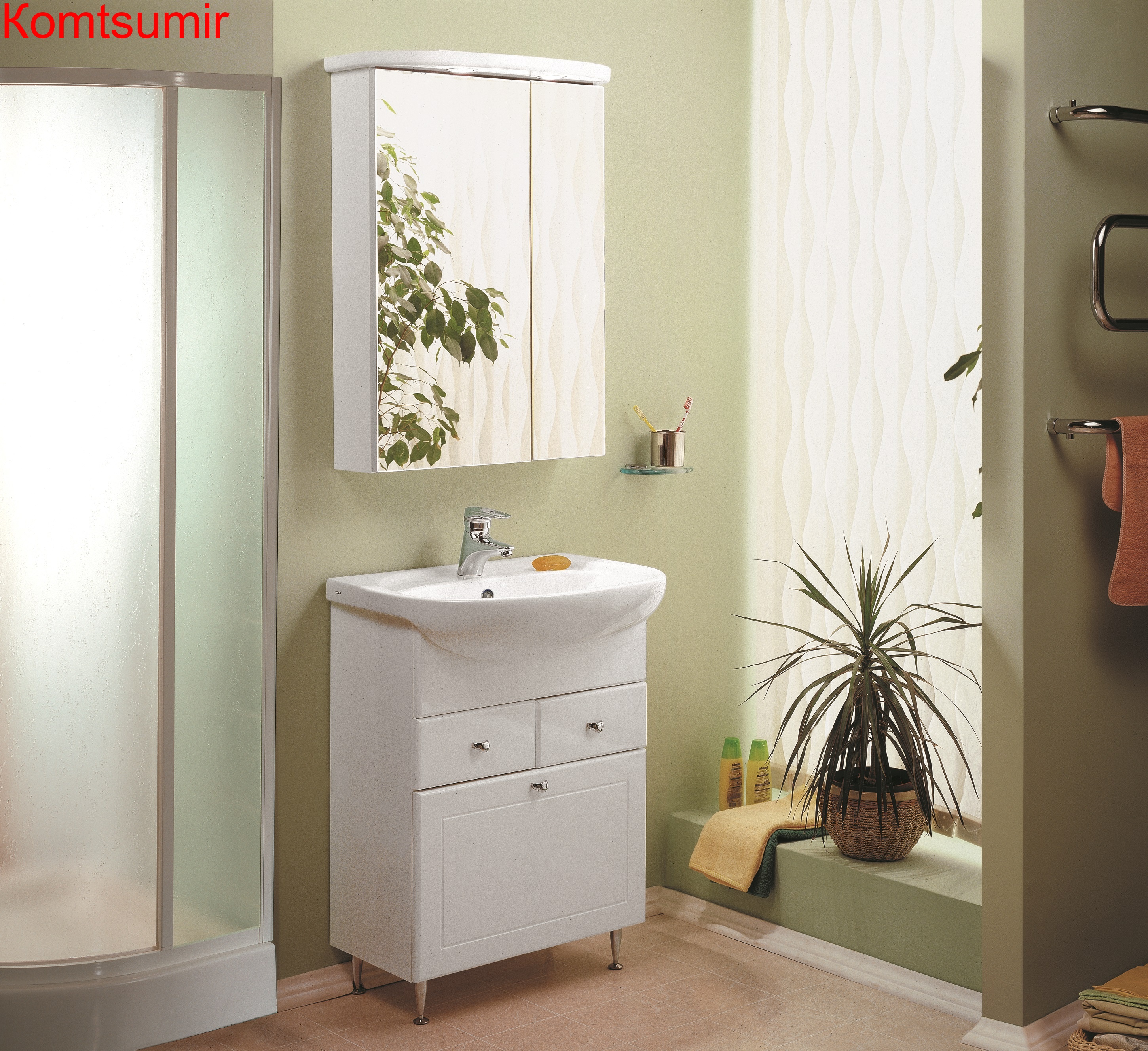 Тумба под раковину AQUATON Норма 65 напольная, с корзиной для белья, белая (1A054901NO010)