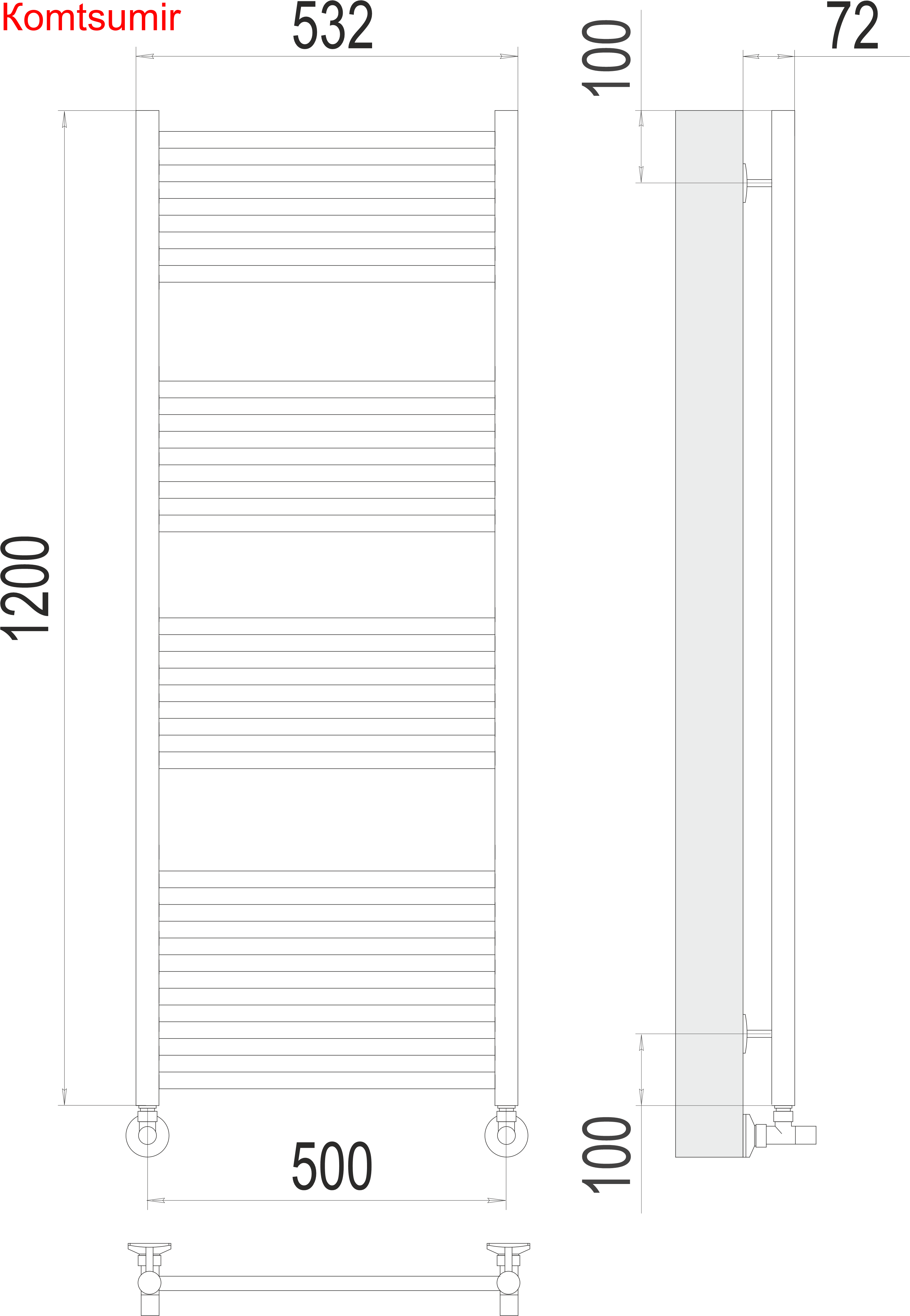 Аврора П22 500х1200 Полотенцесушитель  TERMINUS