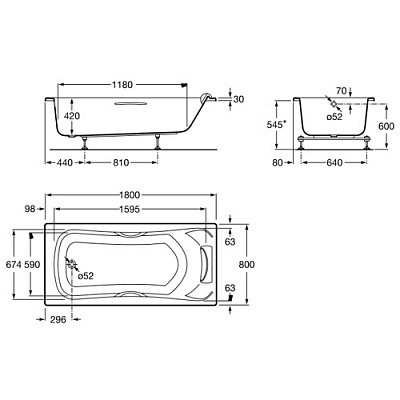 Акриловая ванна Roca BeCool 180x80 Акриловая ванна Roca BeCool 180x80