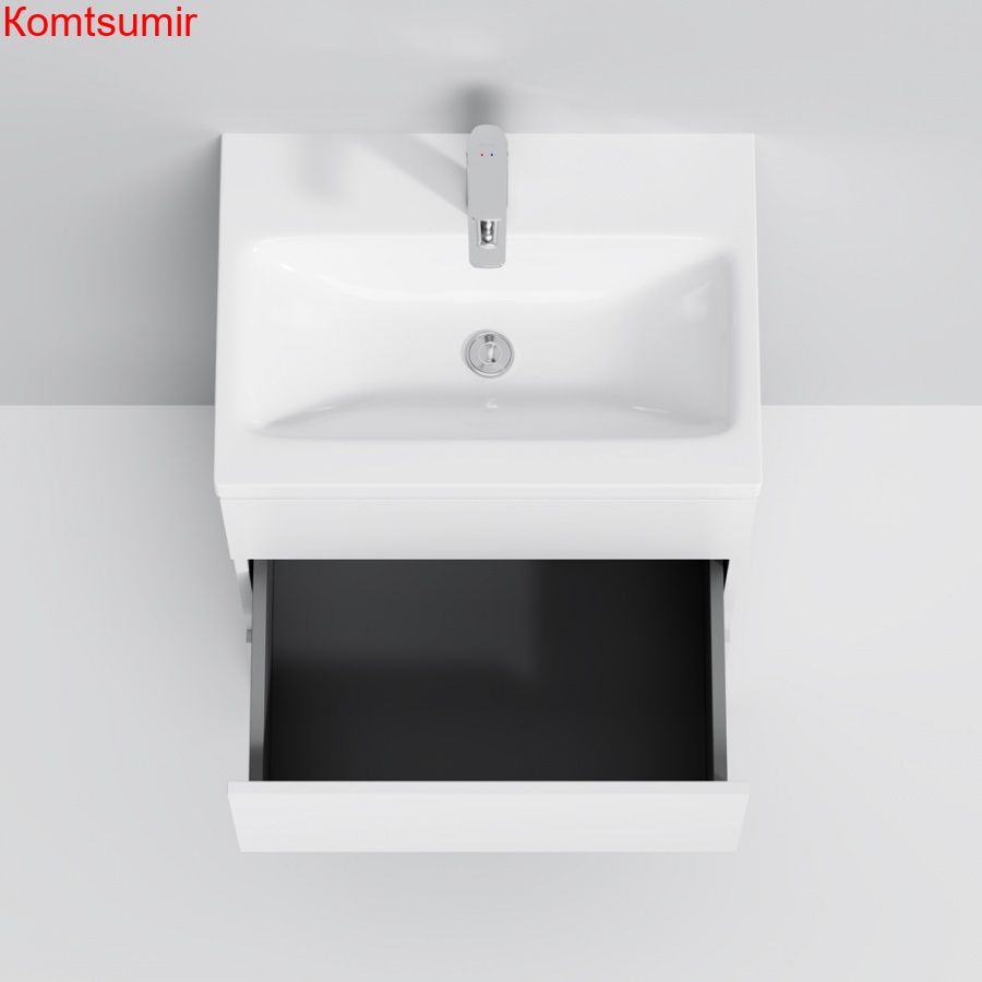 M91FSX0602WG GEM S, База под раковину, напольная, 60 см, 3 ящика, белый глянец