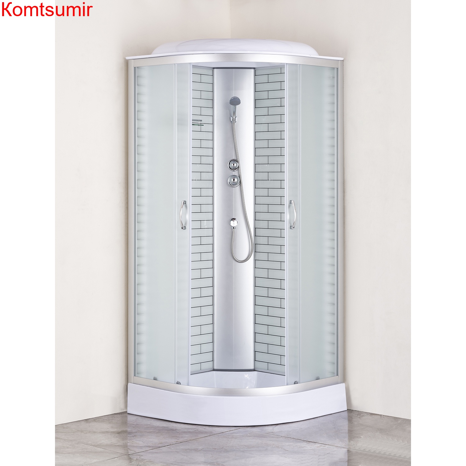 Душевая кабина Loranto 90х90х215 поддон 13см, белый кирпичный узор, матовое стекло 4мм, профиль хром (CS669013FW90) Душевая кабина Loranto 90х90х215 поддон 13см, белый кирпичный узор, матовое стекло 4мм, профиль хром (CS669013FW90)