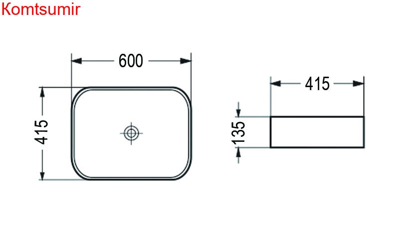Раковина Azario накладная 600х415х135 цвет чёрный матовый (AZ-78326MB)