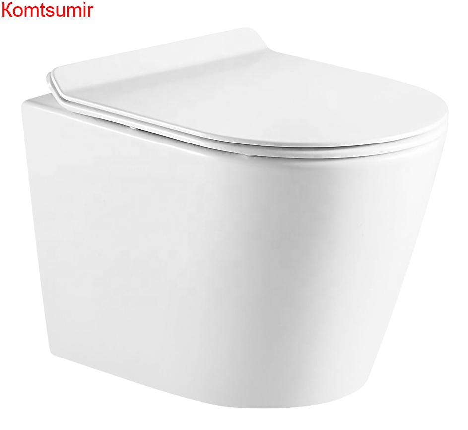 Унитаз подвесной AZARIO FONTI 535x365x310 безободковый в комплекте с сиденьем микролифт, белый (AZ-402W)