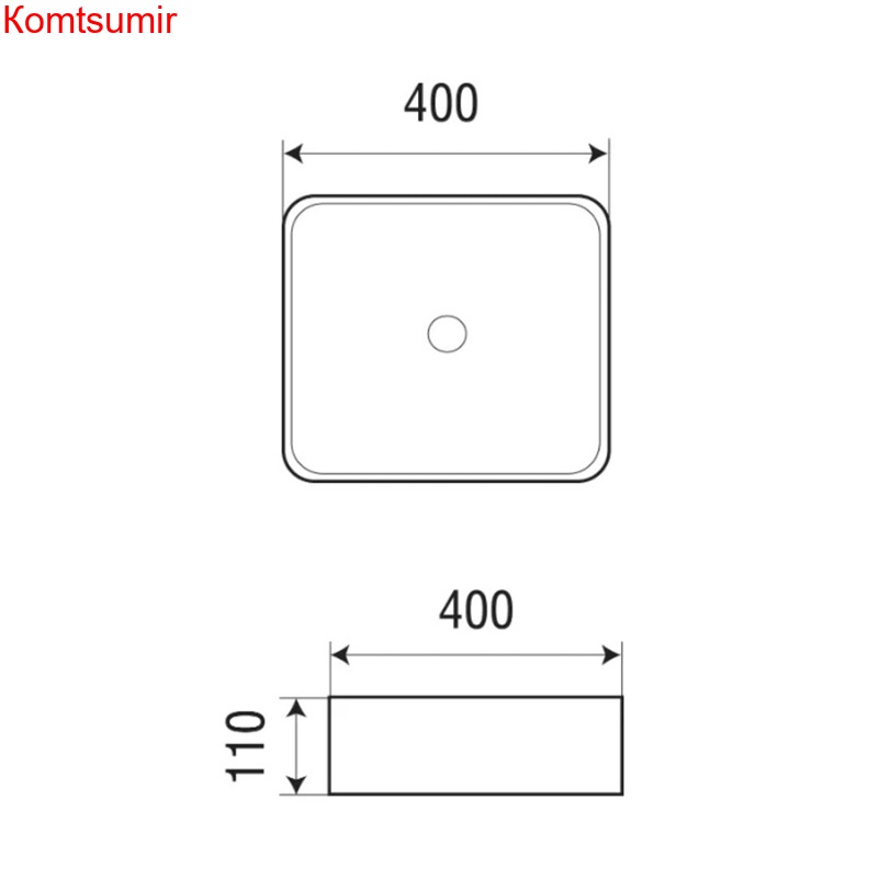 Раковина Azario 400х400х110 накладная, белый (AZ-2179)