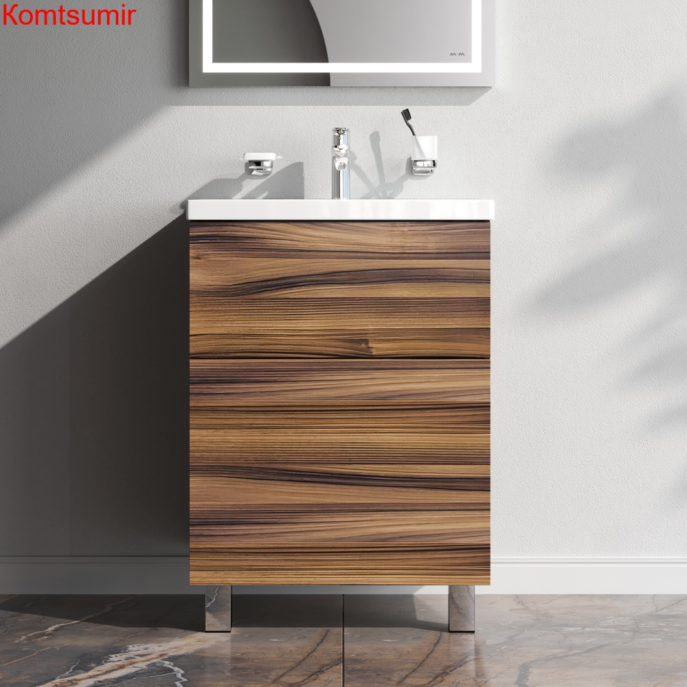 M90FSX0602HF Gem, База под раковину, напольная, 60 см, 2 ящика, цвет: орех