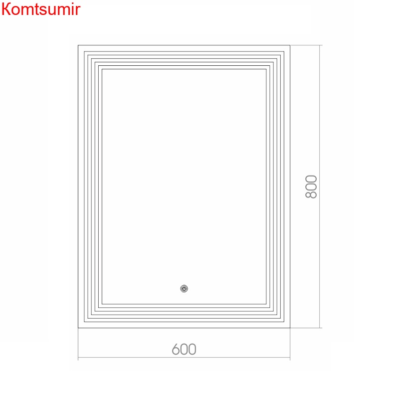 Зеркало AZARIO Спарта 600*800, LED-подсветка, сенсорный выключатель