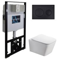 Сет AZARIO инсталляция + унитаз Nova с быстросъемным сиденьем микролифт+чёрная клавиша смыва (AZ-8010-1000+AZ-8200-0013+AZ-2216 SP)